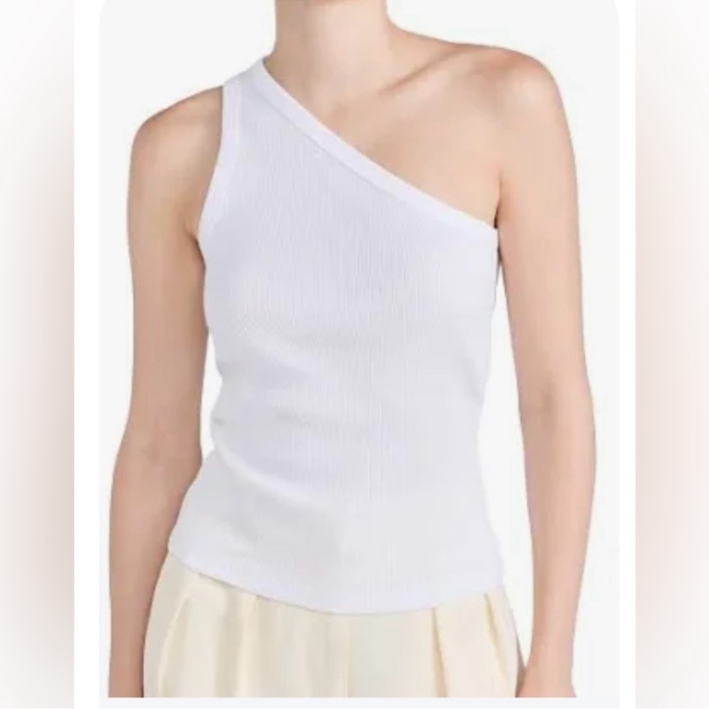 NWT RÓHE White One Shoulder Cut Out Back Tank Top size US 4 / 36